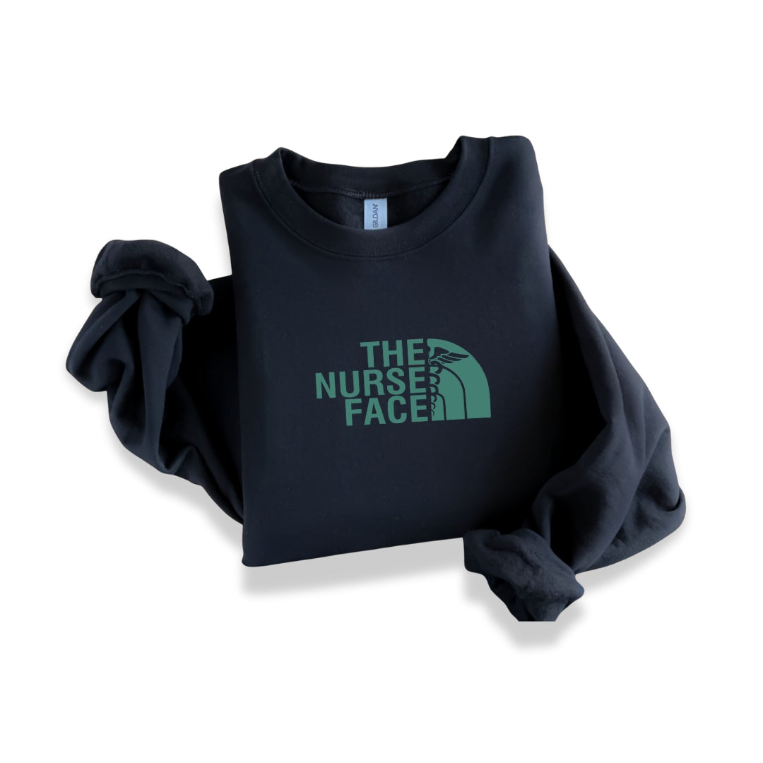 The Nurse Face Teal Crewneck Sweatshirt Unisex