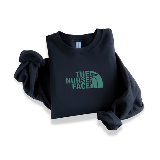 The Nurse Face Teal Crewneck Sweatshirt Unisex